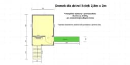 Domek dla dzieci Bolek - 2,8m x 2m z małym placem zabaw - zdjęcie 3