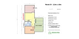 Domek parterowy Marek 3,5m x 10m z werandą 3m x 5m