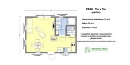 Drewniany domek rekreacyjny całoroczny CRA8 - 35 m² - zdjęcie 2