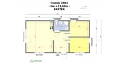 Drewniany domek rekreacyjny całoroczny CRK1 - 70 m² - zdjęcie 2
