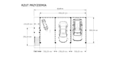 Wiata samochodowa Barbara II  11,9m x 5m – Garaż na dwa auta z przestrzenią użytkową  - zdjęcie 2