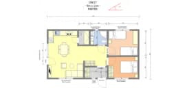 Drewniany dom rekreacyjny całoroczny CRK17 - 11m x 6m - 66 m2 - zdjęcie 2