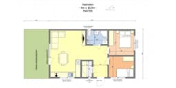 Drewniany dom rekreacyjny Kazimierz - 6m x 10,5m - 63 m²  - zdjęcie 3