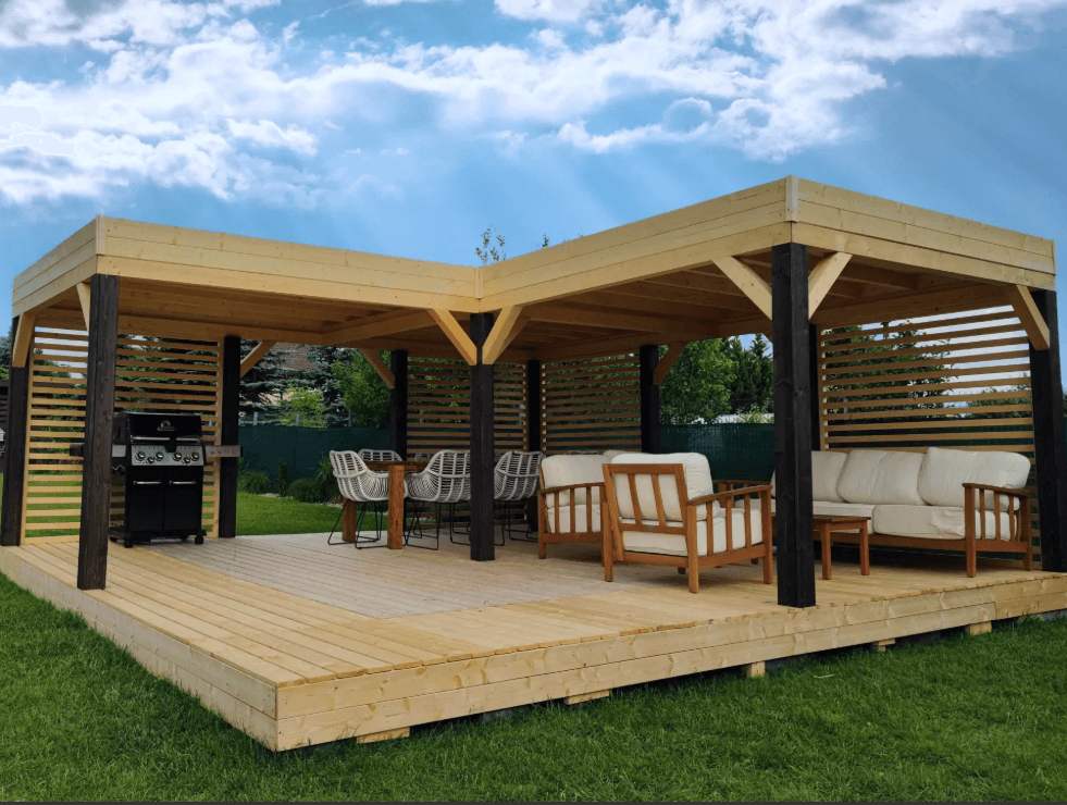 Narożna Altana ogrodowa Liwia – 6m x 6m