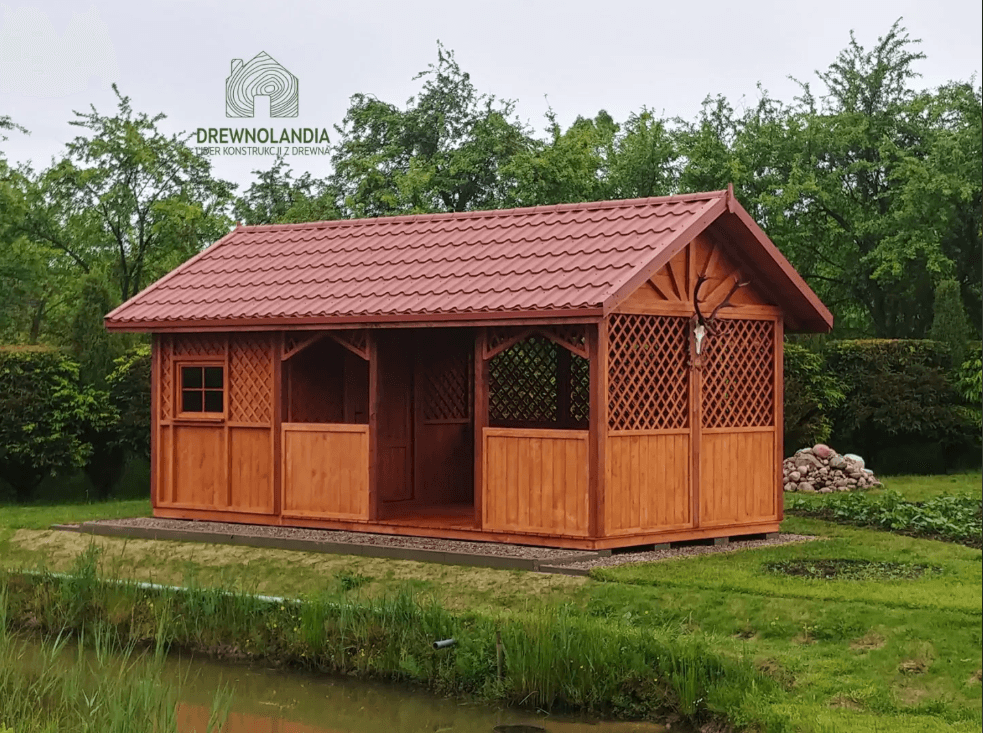 Domek Altana Helena 3×3 połączona z domkiem narzędziowym 3×3