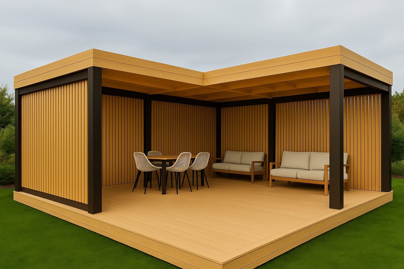 Narożna Altana ogrodowa Liwia v3 – 7m x 7m