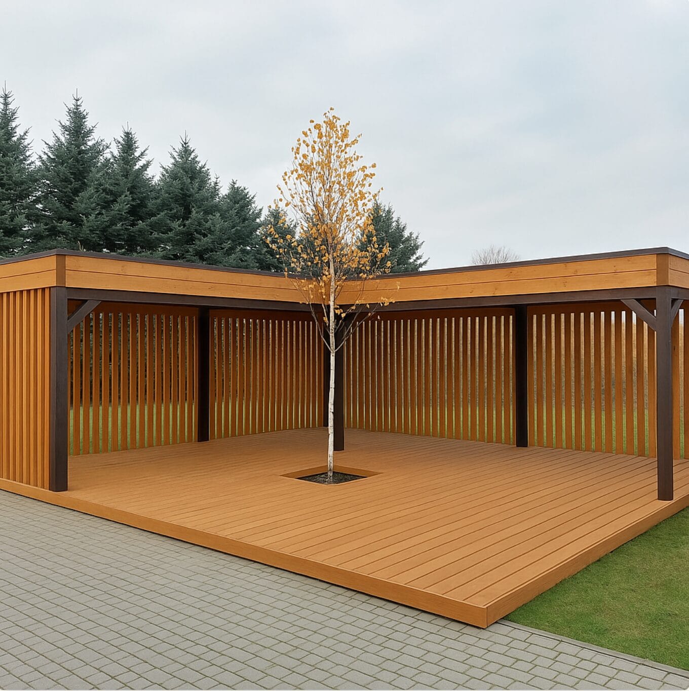 Narożna Altana ogrodowa Liwia v4 – 8m x 8m